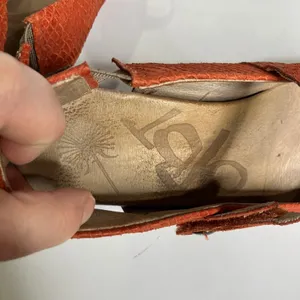 OTBT Springfield wedge sling back clog orange textured‎ leather women's size 8.5 thumbnail 6
