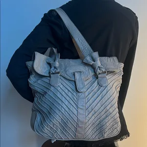 Lucky Penny shoulder bag with rich Chevron leather accents vintage unique style thumbnail 1