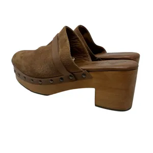 Free People Calabasas‎ Clog Brown Suede Wood Heel Tan Size 41 US 10 thumbnail 13