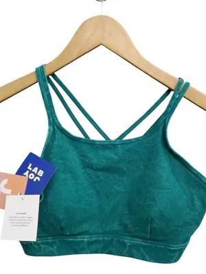 Target Joy Lab Spruce Teal Double-Strap High Neck Sports Bra Worn Once thumbnail 4