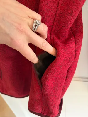 L.L.Bean Sweater Fleece Pullover Snap Neck Burgundy Heather Women’s M thumbnail 4