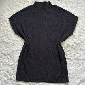 Free People FP Beach Dress Mango Sweater Mini Oversized Ribbed Knit Black M thumbnail 4