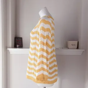 89th & Madison Sweater Perforated Knit Zig Zag Pattern Pullover Size XL thumbnail 3