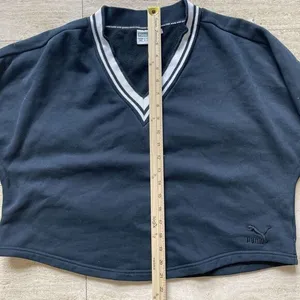 PUMA Warm SNAP Crossed CROPPED FLEECE JACKET Pullover Gym Yoga Coat Women's‎ M thumbnail 4