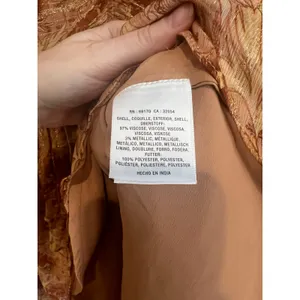 Anthropologie Ella Dress Sz 14 Floral Mini Tiered Ruffle Balloon Sleeve Gold thumbnail 9