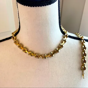 Vintage gold chunky necklace and bracelet thumbnail 2