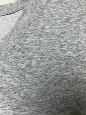 Nike Women's Dri Fit Cotton Workout Heather Gray Short Sleeve Crew Tee Size L thumbnail 3