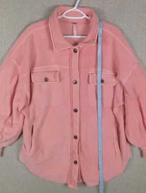 Free People Pink Fleece Shacket thumbnail 9