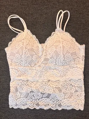 Lace Bralette Cami in Soft White thumbnail 1