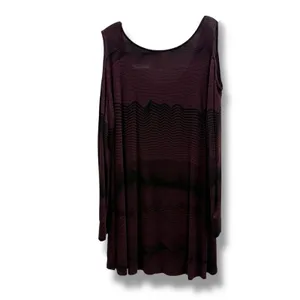 Soma Women's Cold Shoulder Tunic Merlot Agile Lines Banded Cuffs‎ Size Medium thumbnail 6