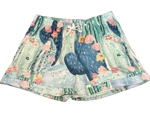Women’s Multicolor Floral Cactus Lounge Shorts Elastic Waist Drawstring thumbnail 1
