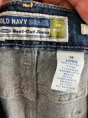 Old Navy Ladies Boot-Cut Jeans - Dark Blue with Light Wash Interior 16 Long thumbnail 2