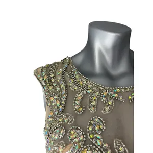 Jasz Couture Dress Taupe Size 4 Prom Dress Cut Out Sequins Sheer Gown Formal thumbnail 4