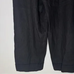 NWT‎ Zara Large Black Linen Blend Wide Leg Pants CP thumbnail 5