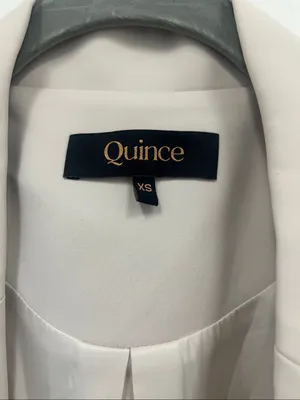 Quince Stretch Crepe Open Blazer Light Cream size XS thumbnail 2