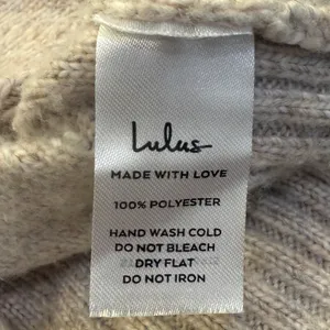 Lulus Size Small Cozy Nature Heather Beige Fringe Sweater thumbnail 7