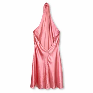 NEW Lulus Coral Pink Beyond Classy Sleek Satin Halter Open Back Chic Mini Dress thumbnail 8