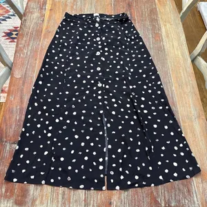 Wilfred Black and Off White Polka Dot Maxi Skirt Size 8 thumbnail 1