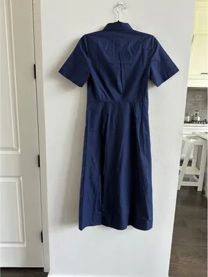 J Crew Shirt Dress Blue Navy Maxi Size 2 NEW thumbnail 5