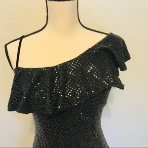 Lush Metallic Dot One-Shoulder Body-Con Dress thumbnail 3