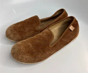 Spenco Siesta Loafers Womens 7.5 Brown Good Suede Laser Cut Perforated Slip On thumbnail 1
