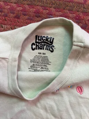 LUCKY CHARMS Mint Green Short Sleeve Tee Rainbow Icons thumbnail 2