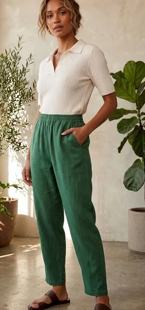 RVCA Women’s New Yume Green Beach Pants Size S thumbnail 1