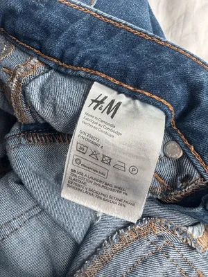 H&M Dark Blue Straight Leg Distressed Jeans thumbnail 4