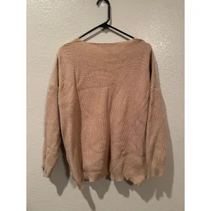 Shein light weight Tan V-neck sweater sz XL thumbnail 4