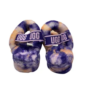UGG Oh Yeah Marble Women's Purple Peach Tie Due Fleece Slingback Slippers Size 9 thumbnail 3