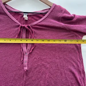 Free People Affogato Hacci Henley Linen Blend Top long sleeve lightweight S thumbnail 8