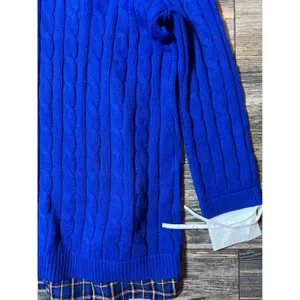 NWT Francesca's Audrey Parks Sweater Dress Shirt Combo Blue Cable Knit Medium‎ thumbnail 10
