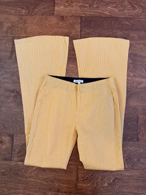 Newbury Kustom NWOT The Hayes High Waist Striped Flare in Mustard thumbnail 5