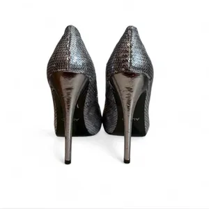 ALDO Silver Sequin Platform Pumps Size 39 / US 8 Sparkly Party Heels thumbnail 4