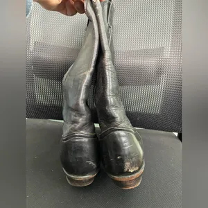 Tony Lama Black Leather Cowboy Boots Style 1016 Sz 6.5 Note All Photos thumbnail 4