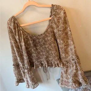 Altar’d State Floral Tan Top Size Small thumbnail 10