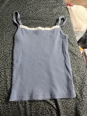 blue tank with white lace forever 21 thumbnail 1