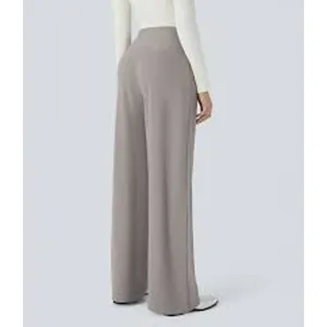 HALARA High Waist Pocket Wide Leg Micro Waffle Pants Satellite Gray Small S thumbnail 2