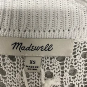 Madewell Sweater‎ Womens XS White Relaxed Open Stitch Tee Crewneck Crop NV254 thumbnail 4