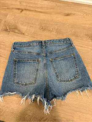 Universal Thread Light Blue High-Rise Distressed Denim Shorts thumbnail 3