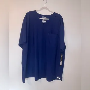 Grey’s Anatomy Edge Scrub Top NWT 3XL Color is‎ Indigo (Dark/Navy Blue) Stretch thumbnail 2