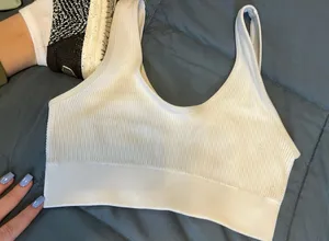 Aerie White Sports Bra Offline thumbnail 1