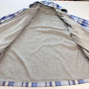 LL Bean Blue Plaid Sherpa Lined Flannel Hoodie Shirt Jacket Shacket Pockets 3X thumbnail 5
