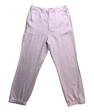 Steve Madden Jogger Pants Womens Medium White Linen Blend Elastic Hem New thumbnail 1