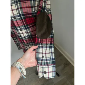 Ralph Lauren Tartan Plaid Shirt sz 2 Suede Elbow Patches Equestrian Preppy Cabin thumbnail 8