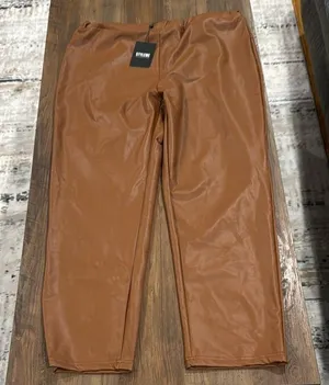 Stylewe Faux Leather Pants Brown Size 2X thumbnail 1