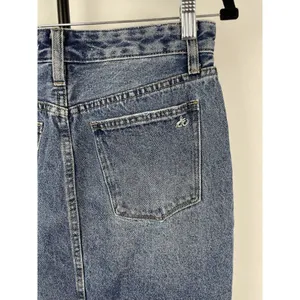 Sam Edelman Medium Blue‎ Wash The Riley Asymmetrical Raw Hem Denim Jean Skirt 29 thumbnail 4