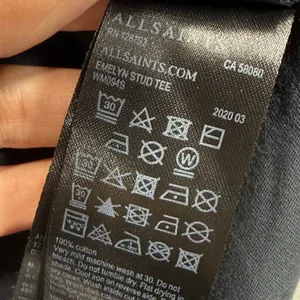 AllSaints Emlyn‎ Stud Tee V-Neck T-Shirt Studded Top Gray Small thumbnail 7