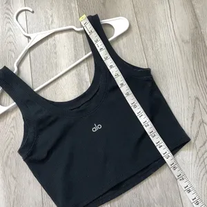 Alo Tank Top crop ribbed knit pullover woemns Black (small) athleisure outdoor thumbnail 3