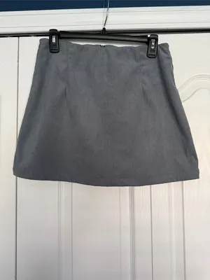 HALARA High Waisted 2in1 A Line Corduroy Casual Skort in Blue Flower Gray thumbnail 4